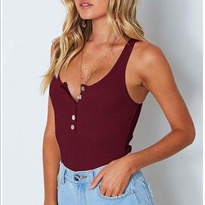 Burgundy red bodysuit